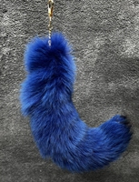 Porte-clés queue de chat en fourrure de renard 40cm, noir et blanc, peluche, dessin animé, mignon, pendentif pour sac, décoration de voiture, accessoires de mode