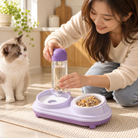 Distributeur d'eau et de nourriture non automatique en plastique Zheng Xin pour petits animaux, chien, chat, avec support surélevé