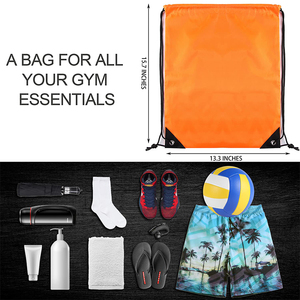 Colorful Large Capacity <b>Waterproof</b> Gym Blank Nylon Polyester Sport <b>Drawstring</b> Backpack <b>Bag</b> with Custom Printed Logo - Product Image 5