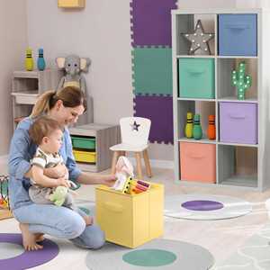 Boîte de rangement pliable durable et résistante en tissu non tissé moderne personnalisée pour la maison, les jouets et les vêtements - Product Image 3