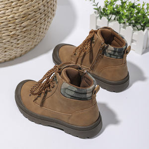 Bottes pour enfants en gros, printemps, automne, <span class=keywords><strong>hiver</strong></span>, nouvelles bottes décontractées pour garçons, bottines tendance, fermeture éclair, semelle intérieure en coton - Product Image 5