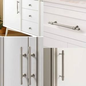 Poignées de meubles en laiton massif Offre Spéciale Boutons Poignée d'armoire en nickel brossé Bouton de tiroir en argent - Product Image 6