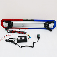 Nouvelle carte TF, amplificateur USB MP3, sirène, haut-parleur, klaxon, barre lumineuse de toit de camion de 120 cm, lumière de signalisation rouge et bleue à LED stroboscopique 12V