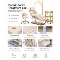 Table de massage électrique chauffante de luxe pour spa et salon de beauté, fauteuil médical de podologie, lit de soin esthétique pour esthéticienne, visage et cils