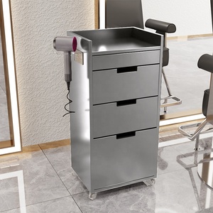 Rolling Hair Salon <b>Tool</b> Storage Cabinet Wood Barber Station <b>Trolley</b> with Heat-Resistant <b>Tool</b> Holder Beauty Salon Equipment - Product Image 6
