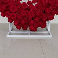 Arche de fleurs artificielles en forme de cœur, rose rouge, 2,4 m, grande structure florale pour demande en mariage, décoration d'événements