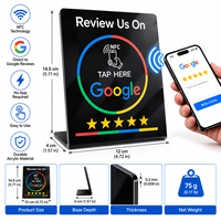 Support de table intelligent NFC Google Review Tap Point noir pour avis clients sans contact – Affichage de commentaires pour point de vente