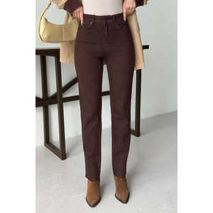 Jean en denim respirant à rayures, taille XL, coupe droite, style vintage, pour femme, idéal été comme hiver - Product Image 4