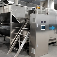 Machine de torréfaction continue 300-500 kg grande capacité pour arachides, sésame, tournesol, noisettes, noix de cajou avec panneau de commande PLC