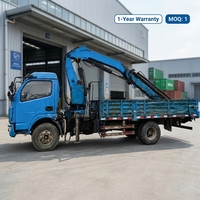 Reliable Used 7 Ton Lorry Crane 5 Section Folding Boom 4102 Diesel Power 3800mm Wheelbase Timber Handling Truck