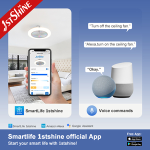 1stshine <span class=keywords><strong>LED</strong></span> ventilateur de plafond intérieur 19 pouces couleur blanche ventilateur de plafond chambre avec lumière RVB - Product Image 6