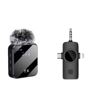 Microfono 3-in-1 Portatile Wireless Mini Lavalier a Condensatore per Registrazione Video Vlog e Interviste con Pattern Polare Omnidirezionale F11-2 - Product Image 1