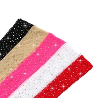 Gants longs sexy punk en résille élastique à demi-doigts avec strass, gants épais en filet avec doigts pour soirée