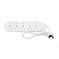 Regleta de enchufes USB estándar británico de 13A, cable de extensión con múltiples tomas, enchufe de extensión estándar del Reino Unido
