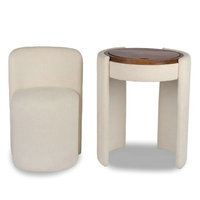 Ensemble de coiffeuse moderne et confortable en cuir PU pliable avec rangement, design modulaire pour chambre, salle à manger, salon et usage hôtelier
