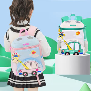 Sac à dos d'école maternelle 1-6 ans unisexe, motif dessin animé voiture, léger, protection dorsale en néoprène - Product Image 5