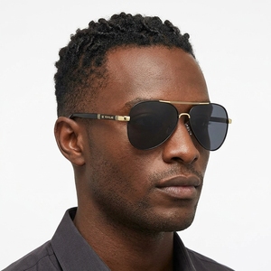 Gafas de Sol de Diseño Clásico con Marco Metálico para <span class=keywords><strong>Hombre</strong></span>, con Protección UV400 y <span class=keywords><strong>Lentes</strong></span> TAC para Ciclismo y Senderismo - Product Image 2