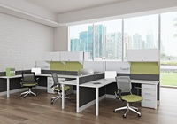 Bureau de bureau moderne de taille personnalisée bureau modulaire avec rangement pour poste de travail du personnel mobilier modulaire de bureau