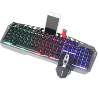 SUNROSE T36 104 touches USB filaire clavier de jeu mécanique en métal rvb rétro-éclairé Ultra mince avec repose-main support