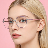 Gafas de Mujer con Protección Anti-luz Azul, Diseño de Ojo de Gato Mariposa, Montura Metálica + Patillas de Acetato, Dorado/Rosa, Alta Calidad, Envío Rápido