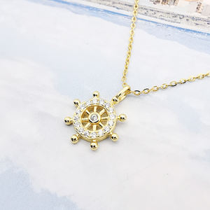 Collar de plata de ley <span class=keywords><strong>925</strong></span> con colgante de circón chapado en oro de 18K para mujer, joyería de moda al por mayor - Product Image 6