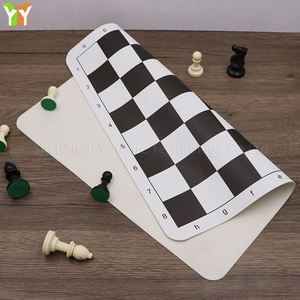 PU Leather Travel Chess Board <b>Mat</b> Portable Folding Chessboard <b>Roll</b> up Tournament Pad for Promotional Toys - Product Image 4