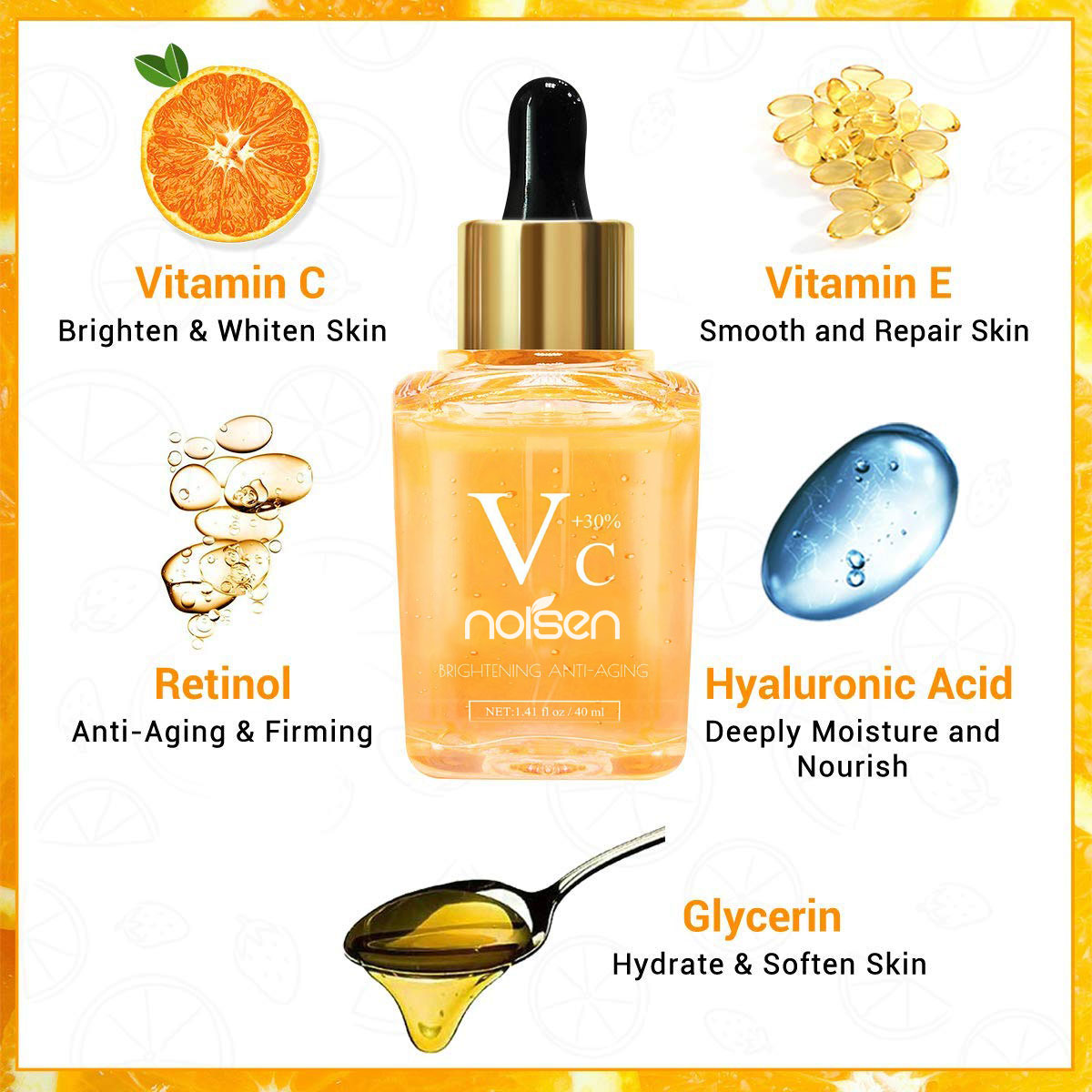 Private Label Natural Organic Skin Care Anti Aging Brightening Pure Vitamin C Serum For Face
