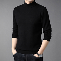 Pull en laine 100 % personnalisé pour homme, col semi-montant, manches longues, anti-plis, anti-rétrécissement, tricoté, respirant, séchage rapide, pour l'hiver