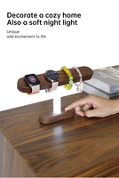 Lampe de chevet LED en bois massif naturel, lumière chaude, lampe de bureau minimaliste en bois pour chambre d'enfant, décoration de la maison