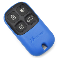 Carcasa de Llave Remota Universal Xhorse de 4 Botones XKXH21EN con Botones de Bloqueo, Desbloqueo, Pánico y Apertura de Maletero para Programador de Llaves VVDI