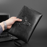 Pochette en cuir pour hommes Poignées Luxe Bon vegan Sac à main en cuir pour hommes Petit logo personnalisé Sac à main Tendance Pochette Sac à main