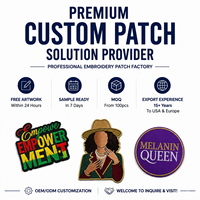 Patch brodé personnalisé pour fille, motif haute densité, badge à thermocoller ou à coudre avec bordure surjetée pour chemise de travail