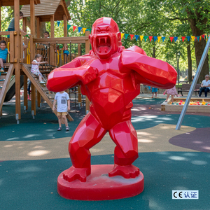 รูปปั้นกอริลลาสแตนเลสขนาดเท่าของจริงสำหรับสวนกลางแจ้ง - Product Image 1
