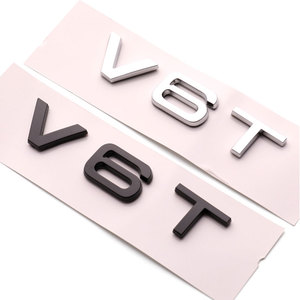 V6T V8T V10 מכתב לוגו רכב מדבקות לאאודי S3 A4L A6L A7 Q5 Q7 גוף שינוי אביזרי צד פגוש קישוט מדבקות - Product Image 4