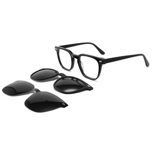 Nueva moda Vintage cuadrado dos tonos magnético Clip-On gafas de sol marcos luz azul bloqueo Gafas Lunettes De Soleil Gafas - Product Image 3