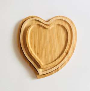 Eco Friendly Logo Personalizzato Solido di Snack di Frutta Da Dessert Cibo a Forma di Cuore Che Serve Piatto di Bambù Per Stoviglie - Product Image 2
