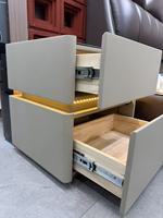 Table de chevet intelligente à 2 tiroirs avec chargeur sans fil, lumière LED, miroir, style moderne minimaliste, en MDF, meubles de chambre à coucher, prix