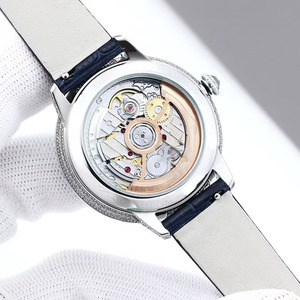Casual Fashion Noble Full Diamond Moissanite Inlaid Leather Strap Three-hand Men's Automatic Mechanical <b>Watch</b> - Product Image 3