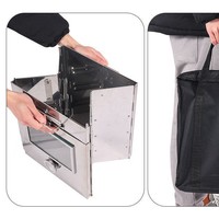 Four de camping pliable en acier inoxydable, portable, pour la cuisson en plein air, barbecue, grill pour la cuisine en extérieur