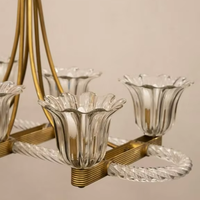 Lustre en verre de Murano monté sur du laiton Art Déco