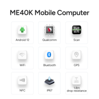 Escáner de Códigos de Barras QR 4G Móvil MEFERI ME40K, PDA Resistente con Teclado Android para Inventario de Almacén