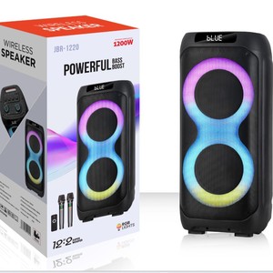 Altavoz portátil para fiestas al aire libre de 12 pulgadas y 60W con luces LED RGB, micrófono inalámbrico dual, caja de sonido karaoke con Bluetooth y control de ecualización. - Product Image 3