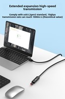 Cable de Extensión USB3.2 Gen 2 de 10 Gbps Tipo-C, Aleación de Aluminio y Cobre Libre de Oxígeno, Longitudes de 5m/7m/10m para Transmisión de Datos y VR