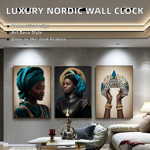 Venta al por mayor personalizado 3 paneles negro africano pared arte carteles impresiones cuadro lienzo pintura decoración pedido mínimo 1 pieza - Product Image 3
