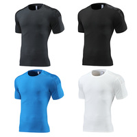 Personnalisé Slim Fit Quick Dry Shirt Four Way Stretch Sweatwicking Tshirt Muscle Shirt Compression Shirt Hommes