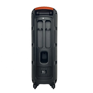 En stock : Enceinte Karaoké Sans Fil Double 8 Pouces avec LED RGB 20W, Deux Micros, Écho, Réverbération et Woofer pour Fêtes en Extérieur et Camping - Product Image 4