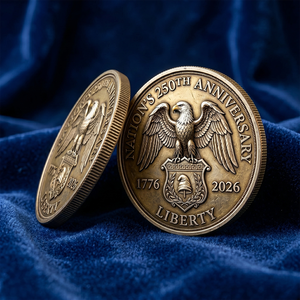 Moneta commemorativa USA 250° Anniversario in ottone anticato con motivo <span class=keywords><strong>aquila</strong></span> in alto rilievo 3D, all'ingrosso, per eventi patriottici - Product Image 3