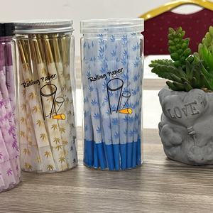 Papel de fumar pre-enrollado de 109 mm, OEM, logotipo de marca personalizado, rollo de papel cónico, accesorios para fumar, 50 unidades/lata, en stock. - Product Image 1