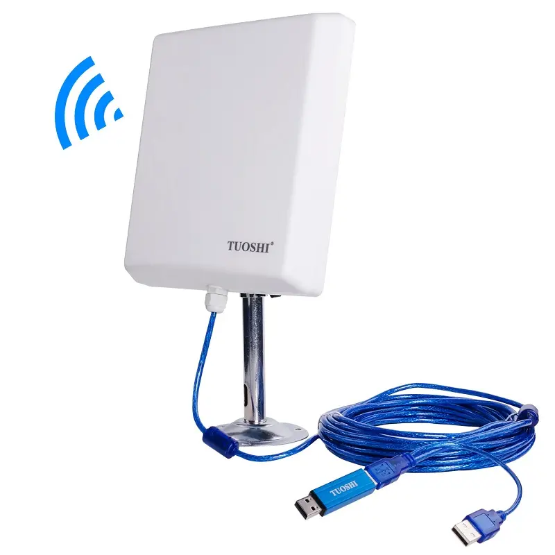 Atacado 36dbi receptor wi-fi sem fio usb, adaptador 150mbps usb placa de rede wi-fi receptor de sinal antena