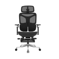 Chaise de bureau ergonomique moderne réglable avec dossier en maille respirante, accoudoirs 6D, soutien lombaire dynamique, nylon, pour la maison et le bureau